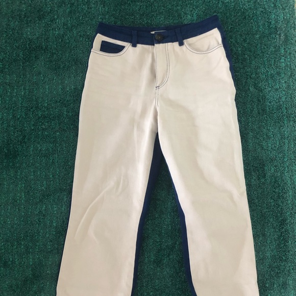 Paloma wool cream and royal blue pants. Size 26. - Picture 3 of 4